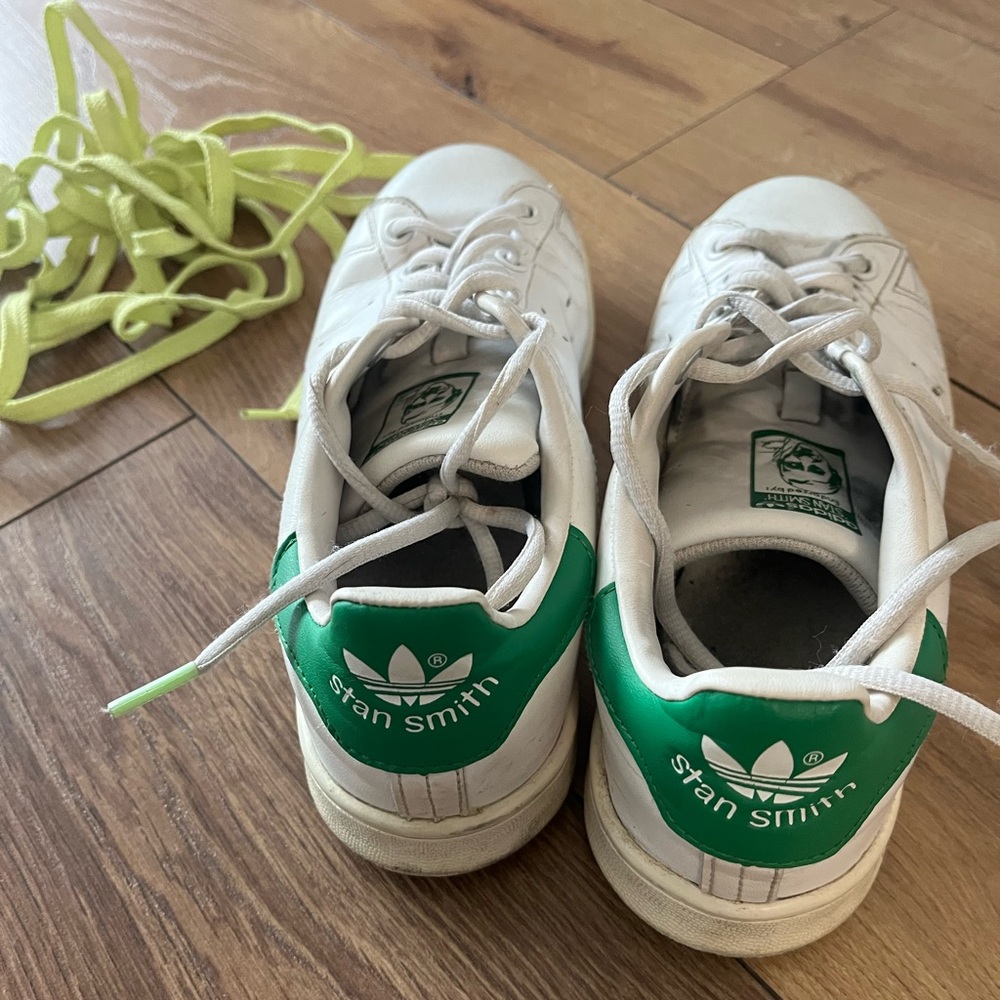 Adidas White Green Stan Smith Sneakers - Picture 2 of 12